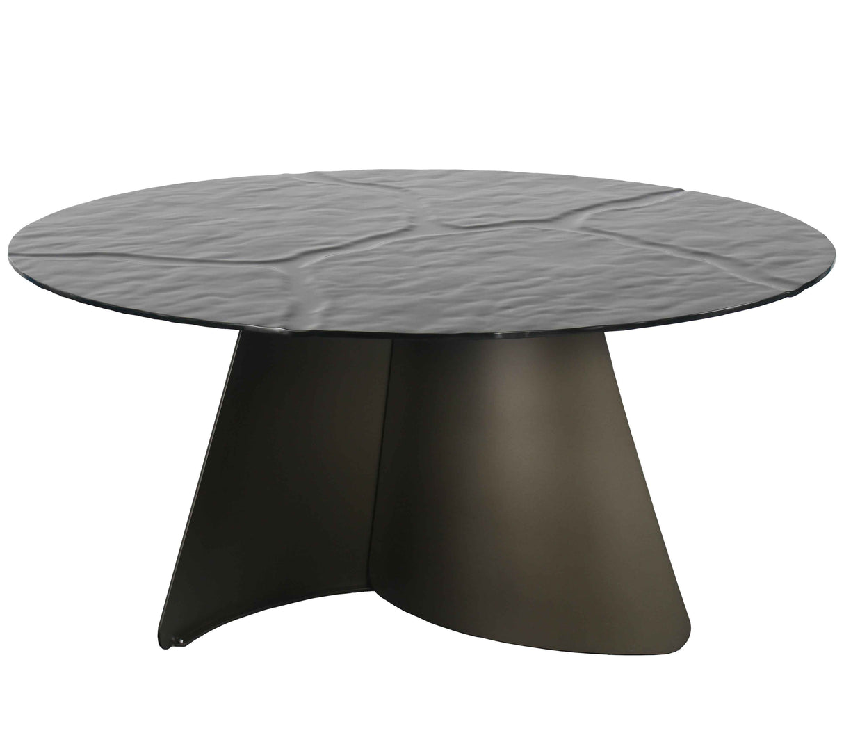 PAVARD Design Esstisch – Rund Braun, Glas + Metall Ø 160x78cm