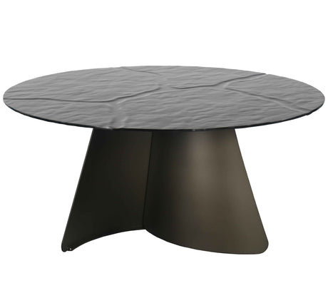 PAVARD Design Esstisch – Rund Braun, Glas + Metall Ø 160x78cm