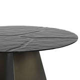 PAVARD Design Esstisch – Rund Braun, Glas + Metall Ø 160x78cm
