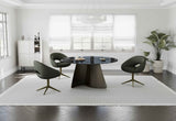 PAVARD Design Esstisch – Rund Braun, Glas + Metall Ø 160x78cm