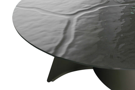 PAVARD Design Esstisch – Rund Braun, Glas + Metall Ø 160x78cm