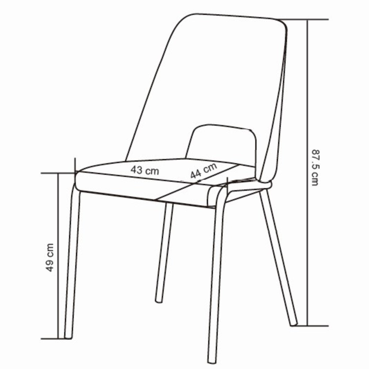 Stuhl Pele- beige Modern, stabil 130kg Tragkraft