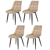 4x Set PRIME VITA Stuhl - Essen, Grau Samt, 48x60x89 cm