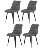 4x Set PRIME VITA Stuhl - Essen, Grau Samt, 48x60x89 cm