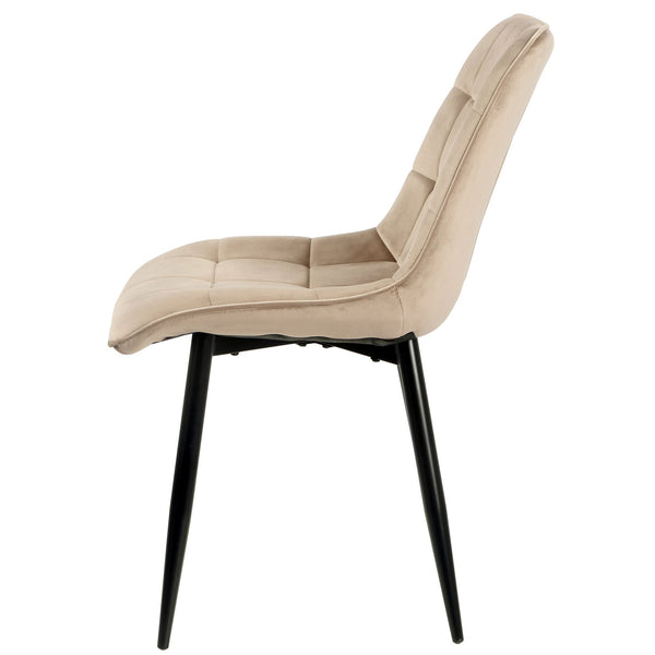 4x Set PRIME VITA Stuhl - Essen, Cappuccino Samt, 48x60x89 cm