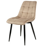 4x Set PRIME VITA Stuhl - Essen, Grau Samt, 48x60x89 cm