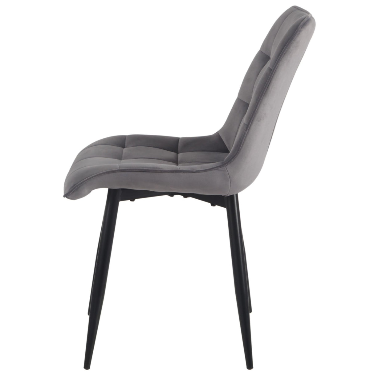 4x Set PRIME VITA Stuhl - Essen, Grau Samt, 48x60x89 cm