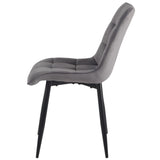 4x Set PRIME VITA Stuhl - Essen, Grau Samt, 48x60x89 cm