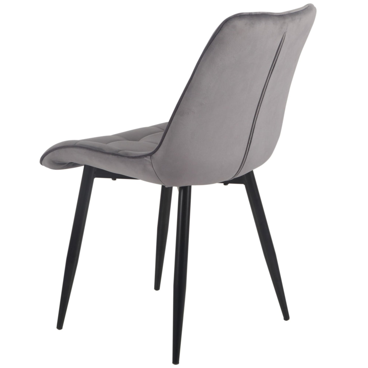 4x Set PRIME VITA Stuhl - Essen, Grau Samt, 48x60x89 cm