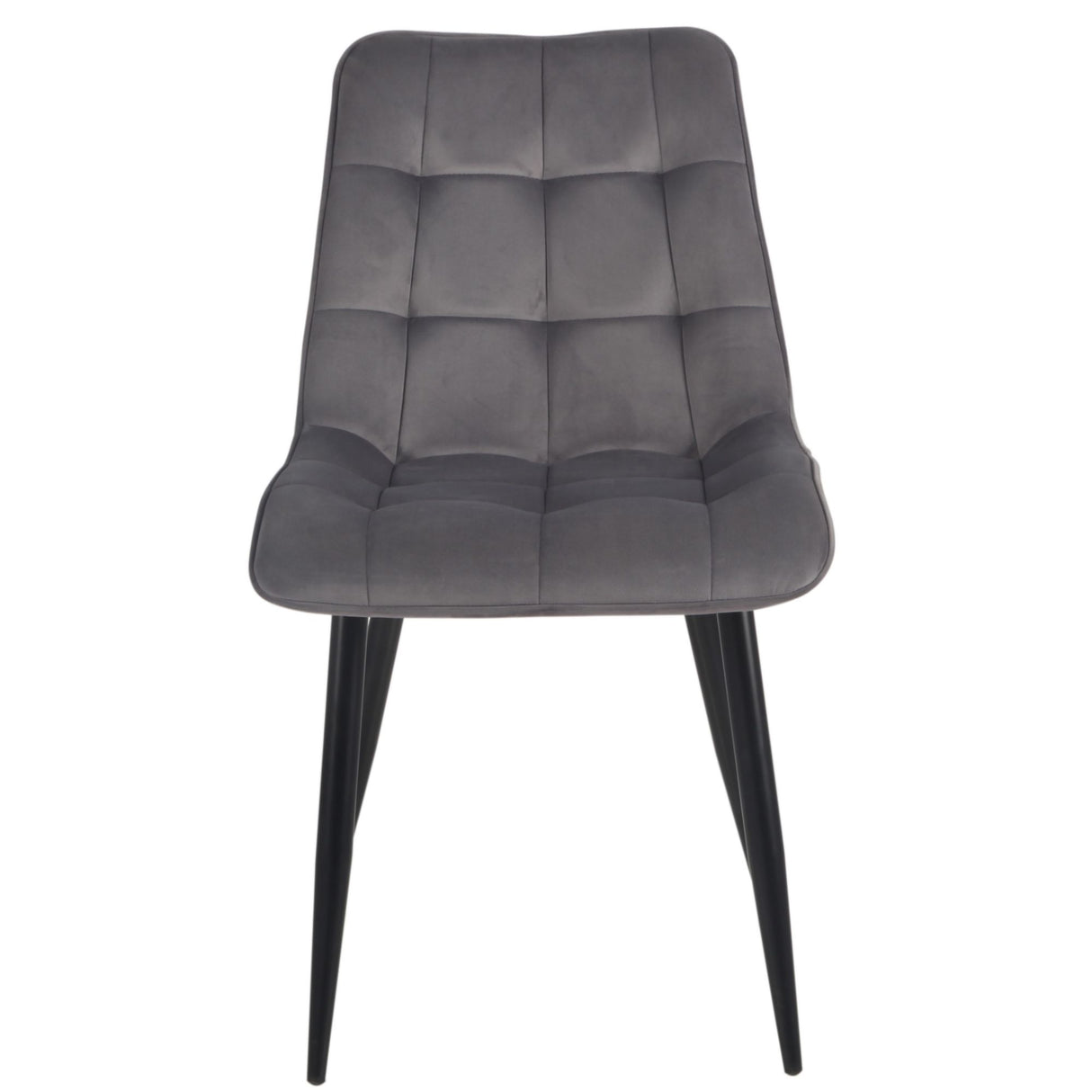 4x Set PRIME VITA Stuhl - Essen, Grau Samt, 48x60x89 cm