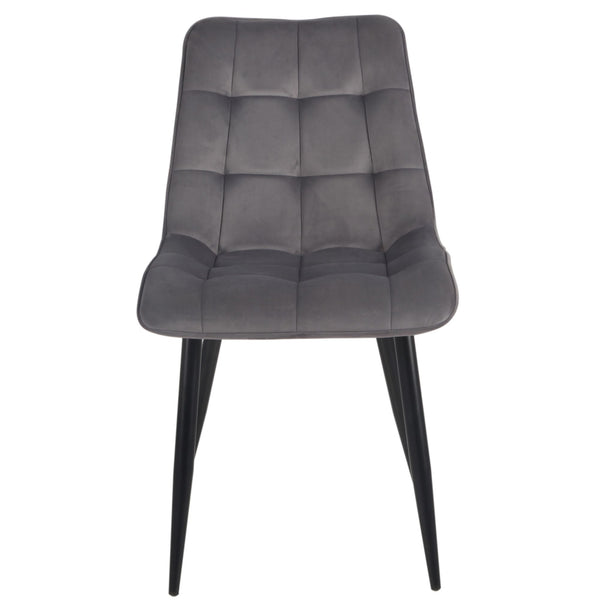 4x Set PRIME VITA Stuhl - Essen, Grau Samt, 48x60x89 cm