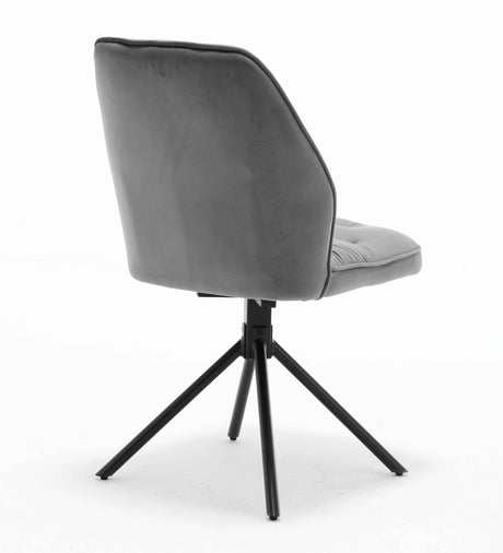 PrimeSpin – Drehbarer Esszimmerstuhl mit Sternfuß in Grau