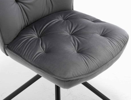 PrimeSpin – Drehbarer Esszimmerstuhl mit Sternfuß in Grau