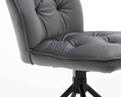 PrimeSpin – Drehbarer Esszimmerstuhl mit Sternfuß in Grau