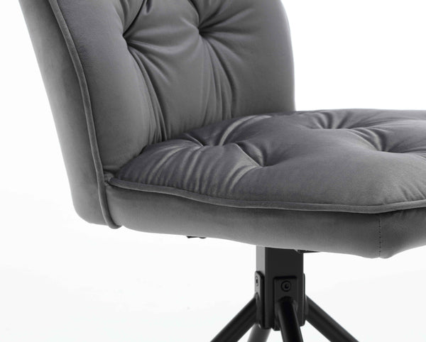 PrimeSpin – Drehbarer Esszimmerstuhl mit Sternfuß in Grau