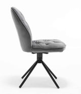 PrimeSpin – Drehbarer Esszimmerstuhl mit Sternfuß in Grau