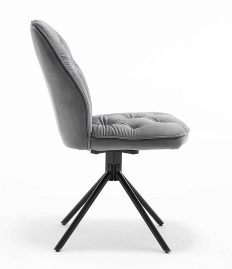 PrimeSpin – Drehbarer Esszimmerstuhl mit Sternfuß in Grau