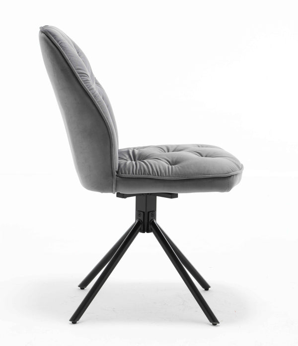 PrimeSpin – Drehbarer Esszimmerstuhl mit Sternfuß in Grau