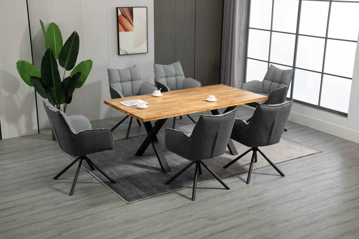 RADE Armlehnstuhl  180° drehbar, Grau - DESIGN 61x62x89cm