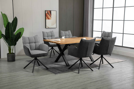 RADE Armlehnstuhl  180° drehbar, Grau - DESIGN 61x62x89cm