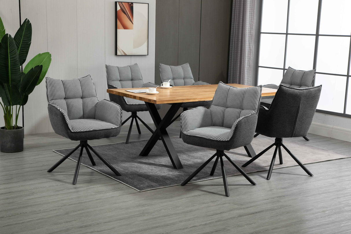 RADE Armlehnstuhl  180° drehbar, Grau - DESIGN 61x62x89cm