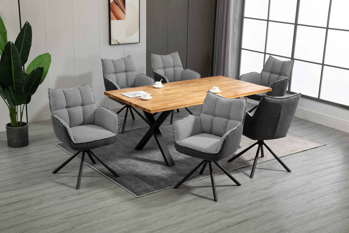 RADE Armlehnstuhl  180° drehbar, Grau - DESIGN 61x62x89cm