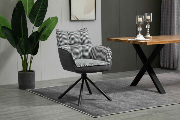 RADE Armlehnstuhl  180° drehbar, Grau - DESIGN 61x62x89cm