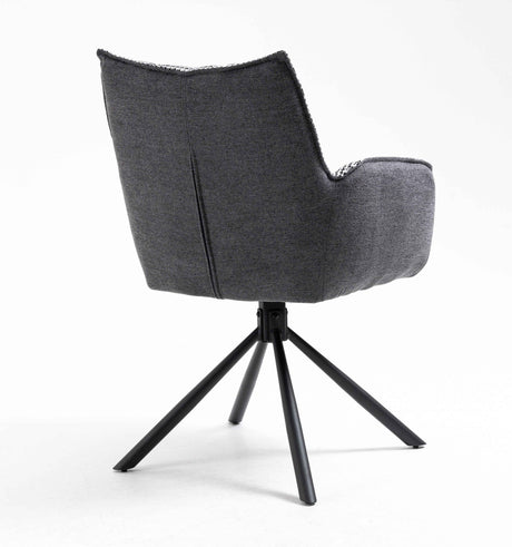 RADE Armlehnstuhl  180° drehbar, Grau - DESIGN 61x62x89cm