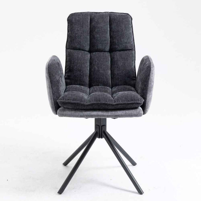 RALF DESIGN Armlehnstuhl  180° drehbar,  Grau -komplett bezogen