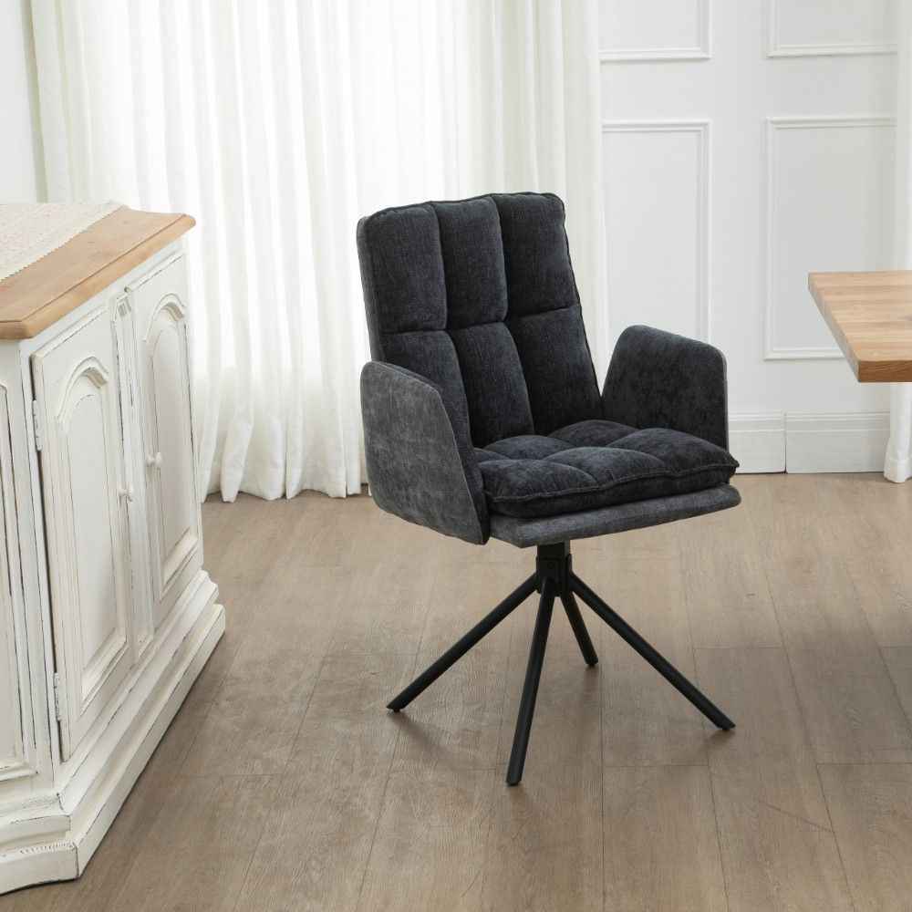 RALF DESIGN Armlehnstuhl  180° drehbar,  Grau -komplett bezogen