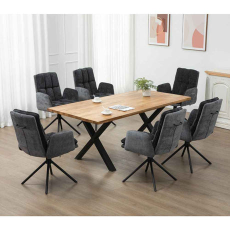 RALF DESIGN Armlehnstuhl  180° drehbar,  Grau -komplett bezogen