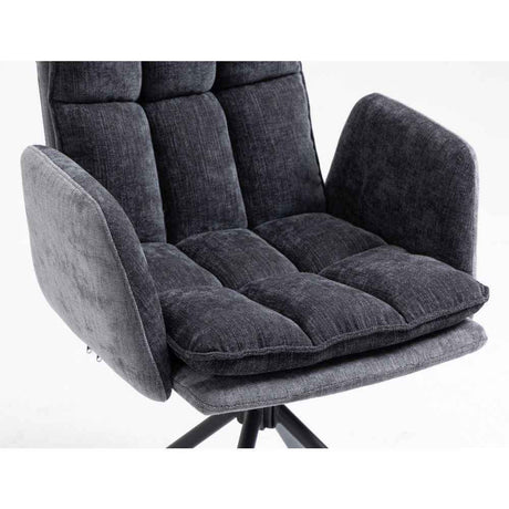 RALF DESIGN Armlehnstuhl  180° drehbar,  Grau -komplett bezogen