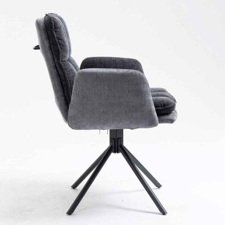 RALF DESIGN Armlehnstuhl  180° drehbar,  Grau -komplett bezogen