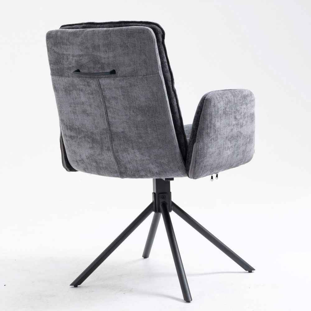 RALF DESIGN Armlehnstuhl  180° drehbar,  Grau -komplett bezogen