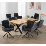 RALF DESIGN Armlehnstuhl  180° drehbar,  Grau -komplett bezogen