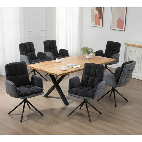 RALF DESIGN Armlehnstuhl  180° drehbar,  Grau -komplett bezogen