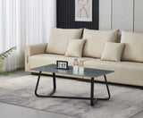 MIRALOS Couchtisch Marmor Look weiss 120×60×45 cm