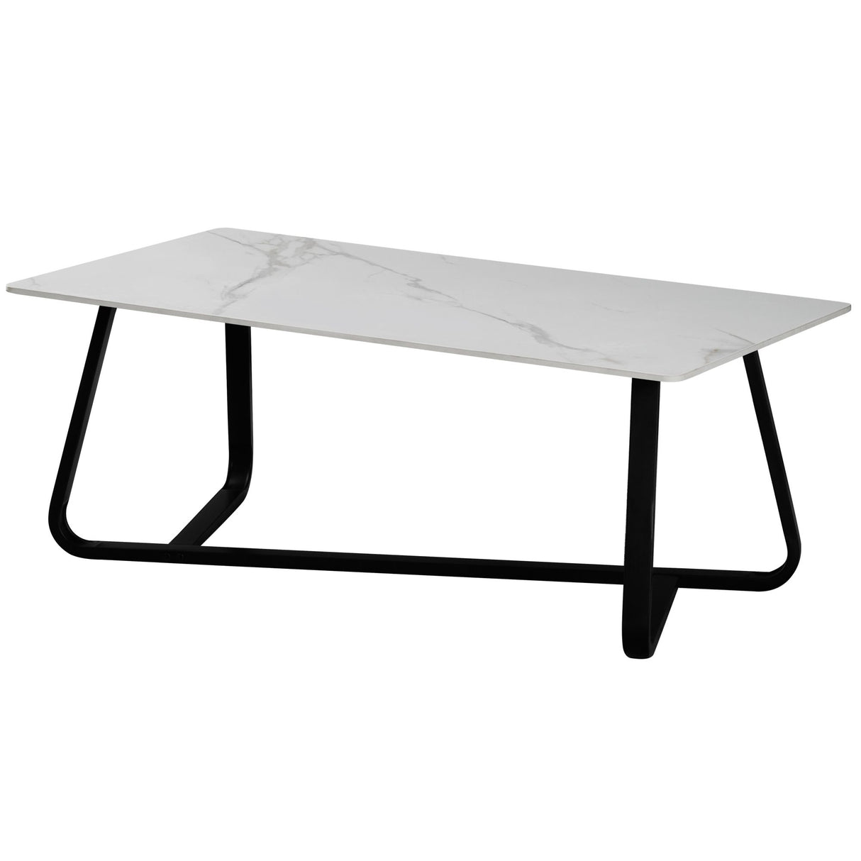 MIRALOS Couchtisch Marmor Look weiss 120×60×45 cm