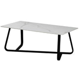 MIRALOS Couchtisch Marmor Look weiss 120×60×45 cm