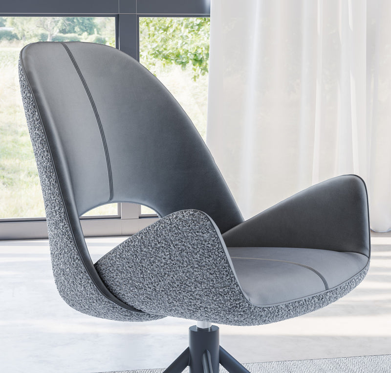 Royal Stuhl Grau Designer- 360° Drehfunk. Komfort