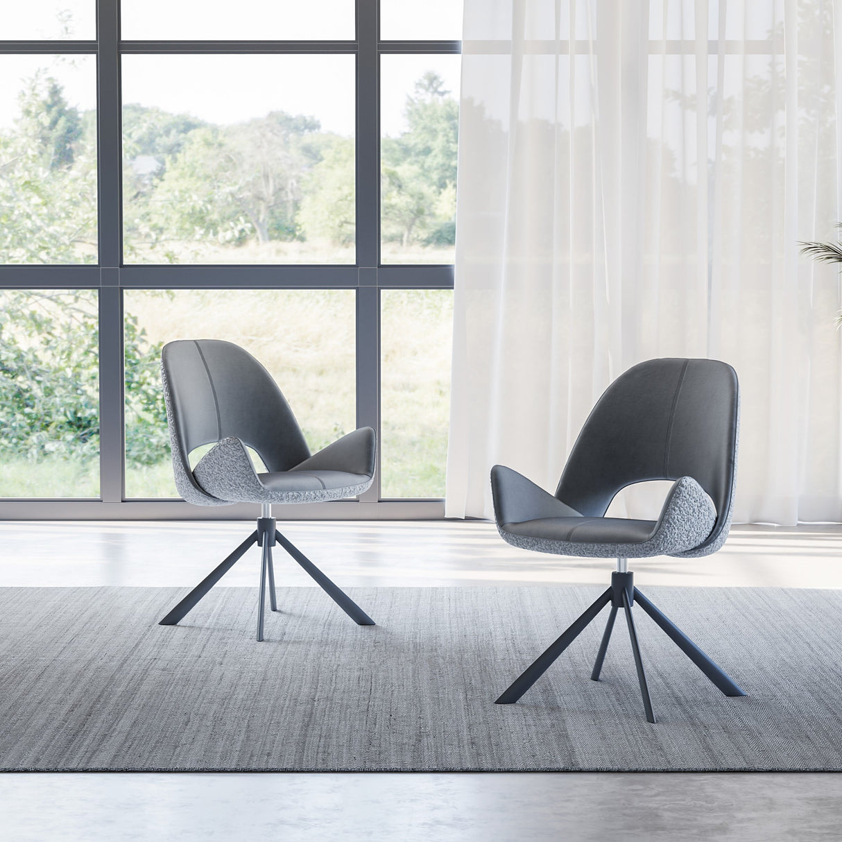 Royal Stuhl Grau Designer- 360° Drehfunk. Komfort