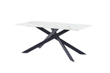 RICO Tisch aus Sinterstein, weißer HG-Marmor + Gold 160 × 90 cm