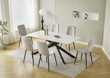 RICO Tisch aus Sinterstein, weißer HG-Marmor + Gold 160 × 90 cm
