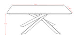 RICO Tisch aus Sinterstein, weißer HG-Marmor + Gold 180 × 90 cm