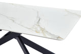 RICO Tisch aus Sinterstein, weißer HG-Marmor + Gold 160 × 90 cm