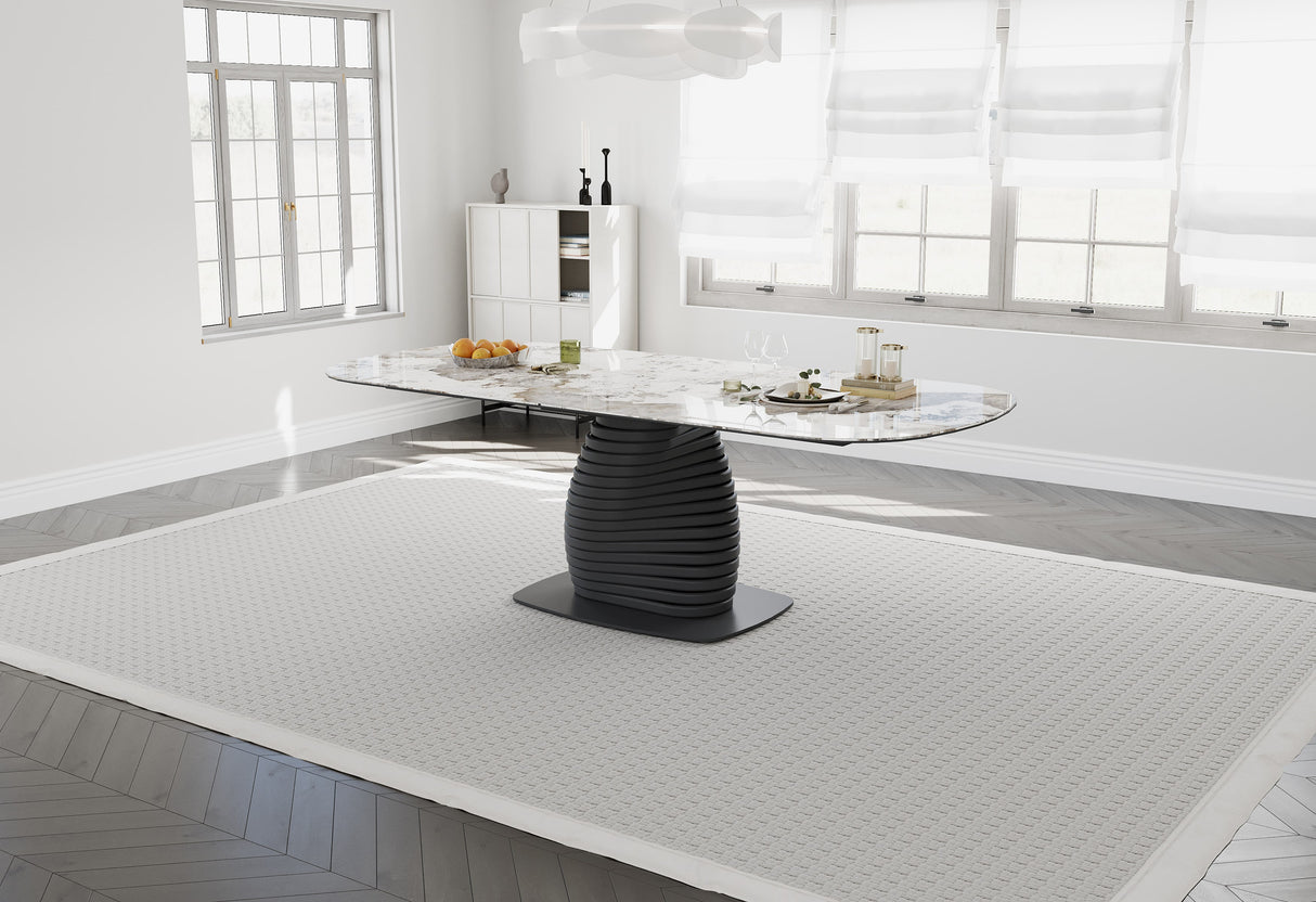 Sierra Tisch braunem Glas und Keramikplatte 240 × 110 cm