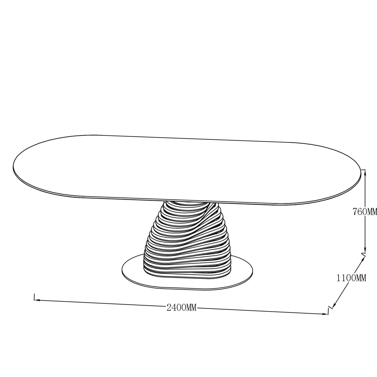 Sierra Tisch braunem Glas und Keramikplatte 240 × 110 cm