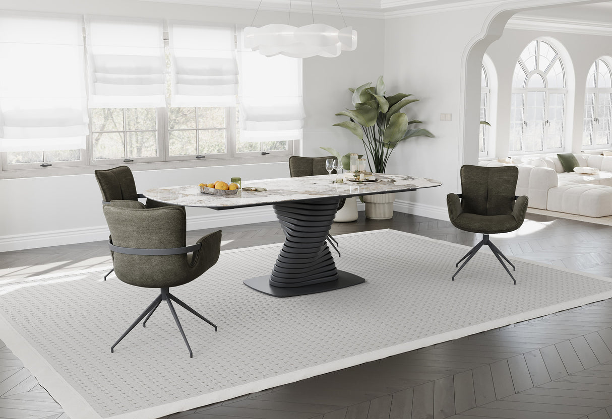 Sierra Tisch braunem Glas und Keramikplatte 240 × 110 cm