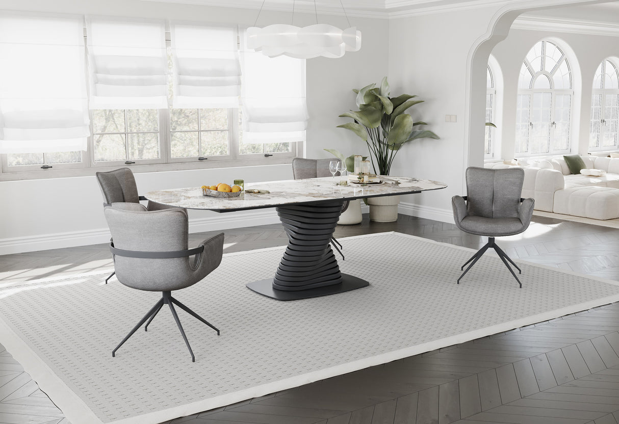 Sierra Tisch braunem Glas und Keramikplatte 240 × 110 cm