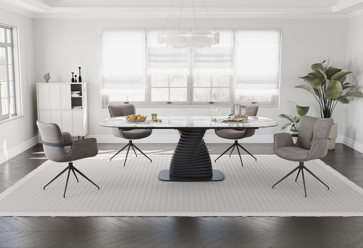 Sierra Tisch braunem Glas und Keramikplatte 240 × 110 cm